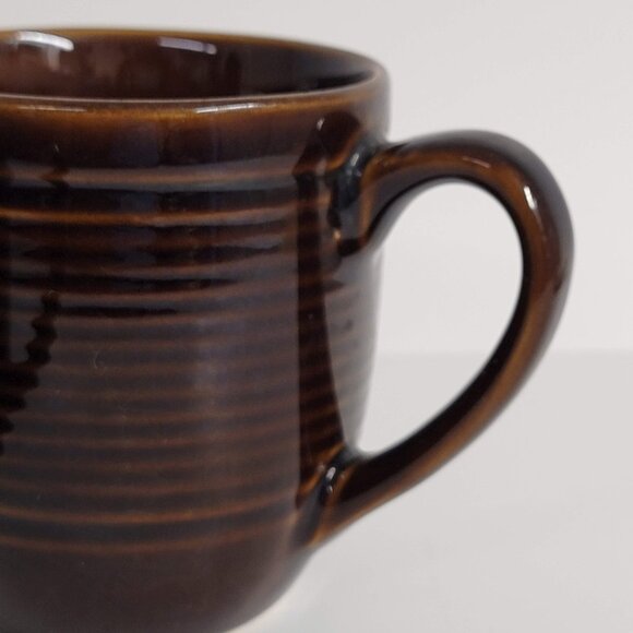 Oneida Infinity Chocolate Coffee Mug Tea Mug Set 2 Brown Glazed Beehive Pattern - Picture 3 of 8